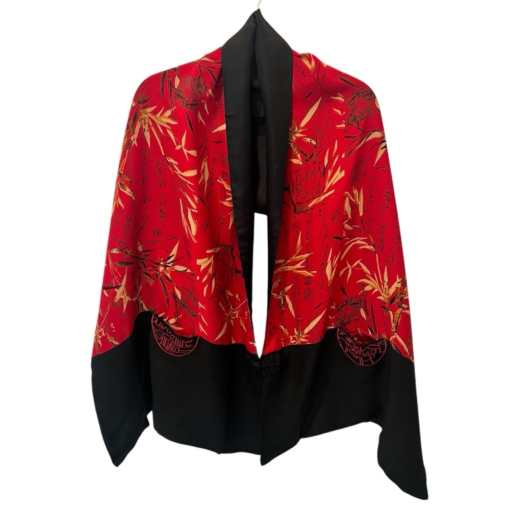 NEW! Silk Shawl Red/Black One Size